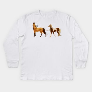 Spirit Stallion of the Cimarron Spirit and Rain Rope Kids Long Sleeve T-Shirt